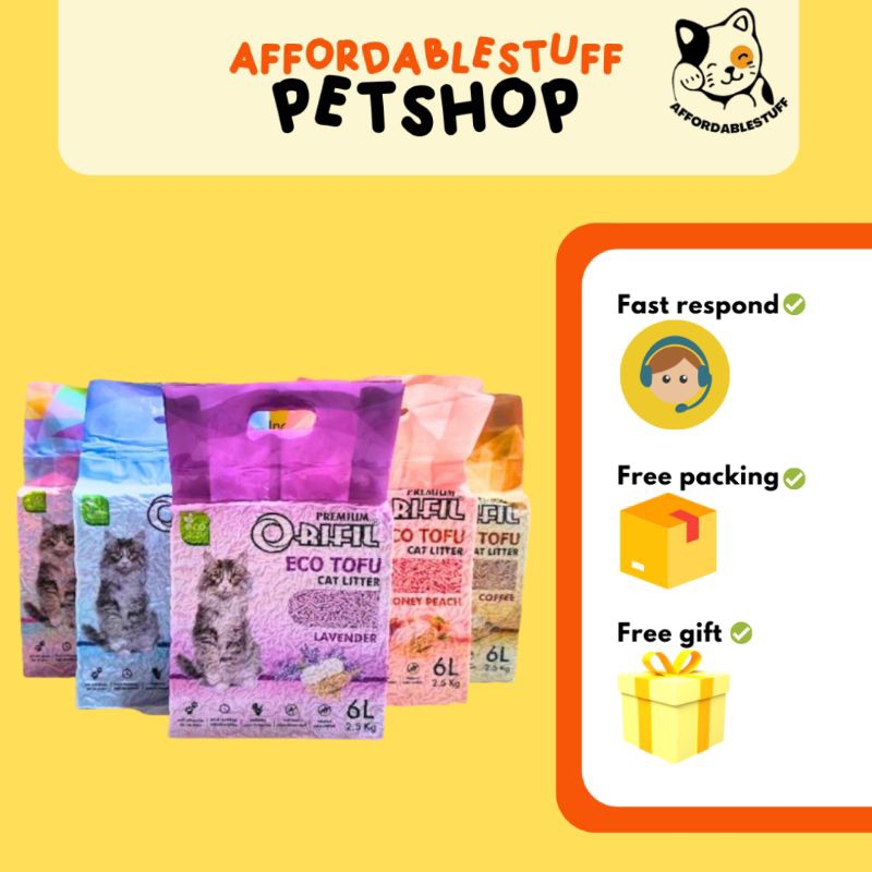 (INSTANT) Orifil Tofu Soya Cat Litter 6 liter