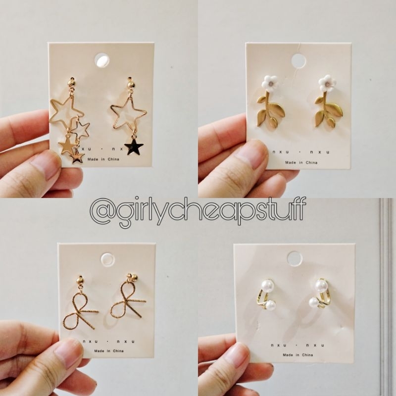 GCS Anting Wanita Korea Elegant Elegan Coquette Gold Earring Aksesoris Perhiasan Telinga Anting Tita