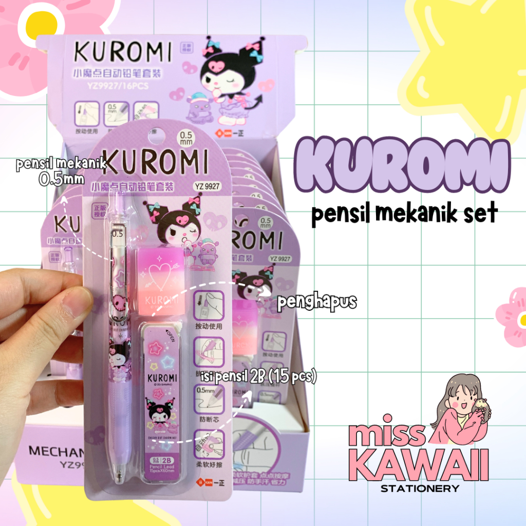 

Kuromi Pensil Mekanik Set/ Mechanical Pencil Set/ Pensil Mekanik Kuromi Sanrio IIGEN YZ9927