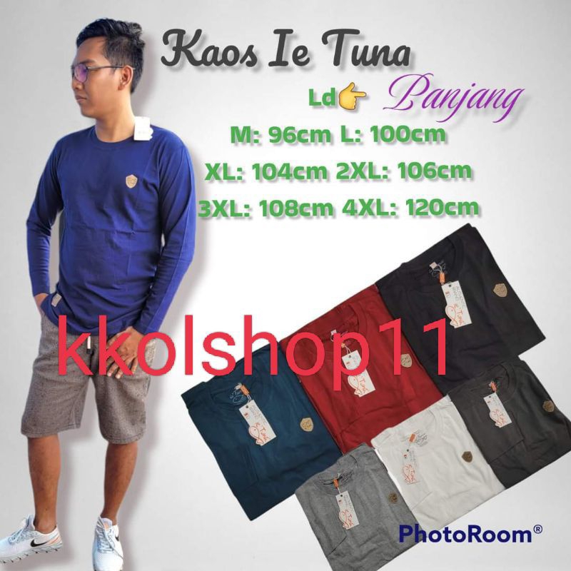 Kaos ie tuna polos original lengan panjang kaos distro kaos polos cotton combed 24s terlaris