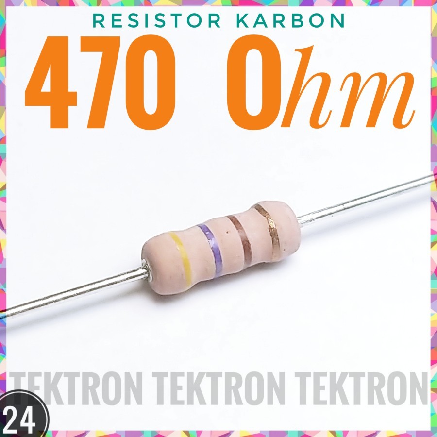 RESISTOR Karbon 471J 470ohm 470R 470 ohm 1/2watt 5% High Temp 471 0.5W 1/2W