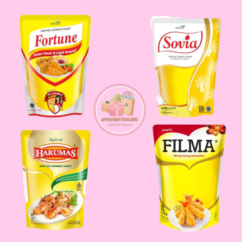 

minyak goreng 2 liter fortune, filma, sovia, harumas, sania
