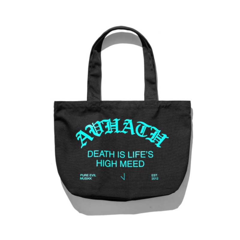 AVHATH TOTEBAG MINT ON BLACK - DEATH IS LIFE’S HIGH MEED [DILHM]
