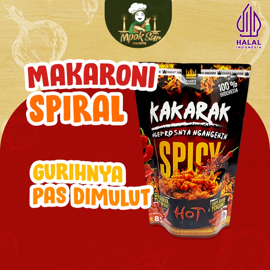 

Mpok Sur - Makaroni Spiral Super Pedas Makaroni Pedes Spicy 85 gr