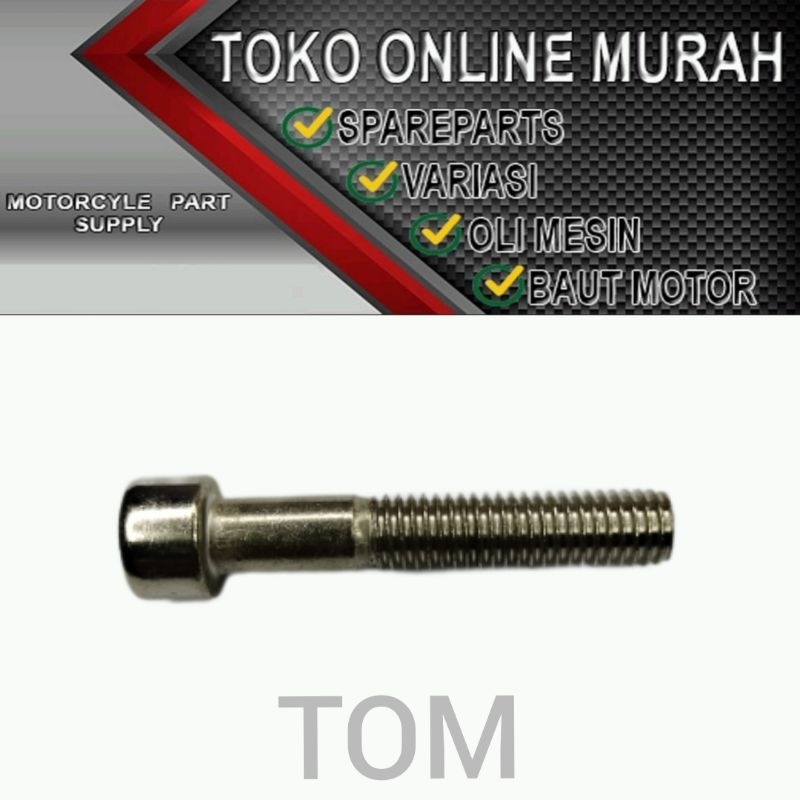 BAUT L M8X40 CROOM (KUNCI L 6MM, DRAT 14, PANJANG 4CM)