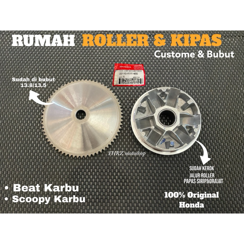 PULLEY RUMAH ROLLER RUMAH ROLLER RACING CUSTOME BEAT KARBU SCOOPY KARBU BUBUT 13.8