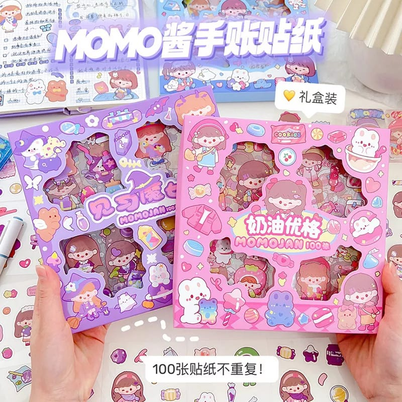 

(MOTIF MOMOJAN & CICI) STICKER ANAK AESTHETIC MOTIF TERLARIS KARTUN KOREA MANIS IMUT LUCU. STIKER ANTI AIR 1 BOX ISI 100 LEMBAR MURAH, GAMBAR TEMPEL WARNA 2D LUCU. STIKER VIRAL CEWEK COWOK ANAK SEKOLAH. STIKER CANTIK ANIME BINATANG BUAH POHON GAME