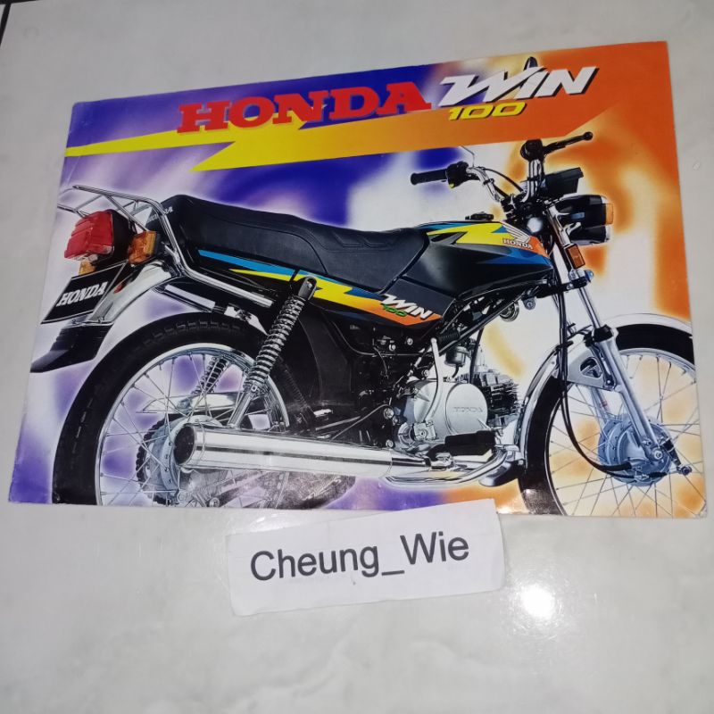 Poster Jadul Antik Brosur Leaflet Honda Win 100 2002 ori dealer