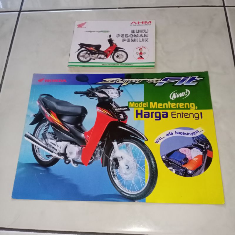 Buku Pedoman Pemilik + Poster Jadul Antik Brosur Leaflet Honda Supra Fit New 2005 Gen1 ori dealer