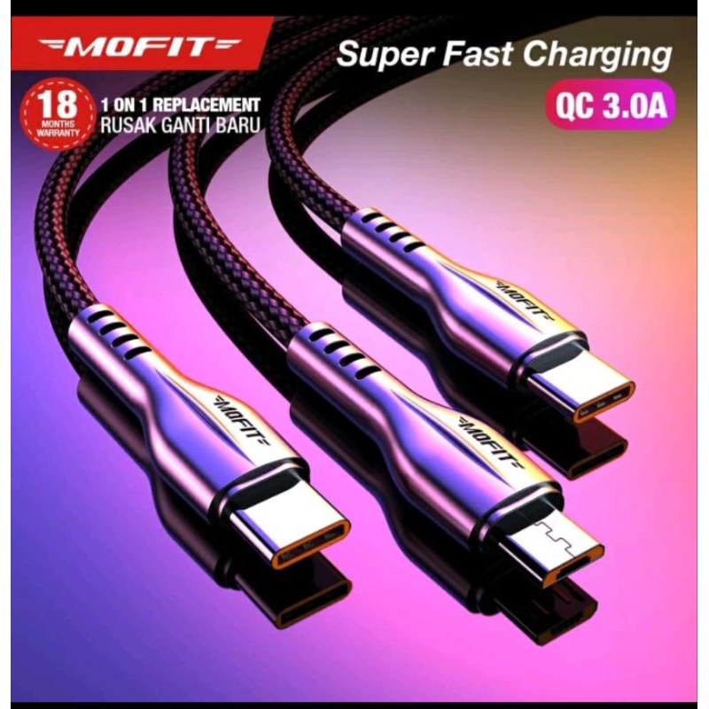 kabel usb mofit micro tipe c lihgtning