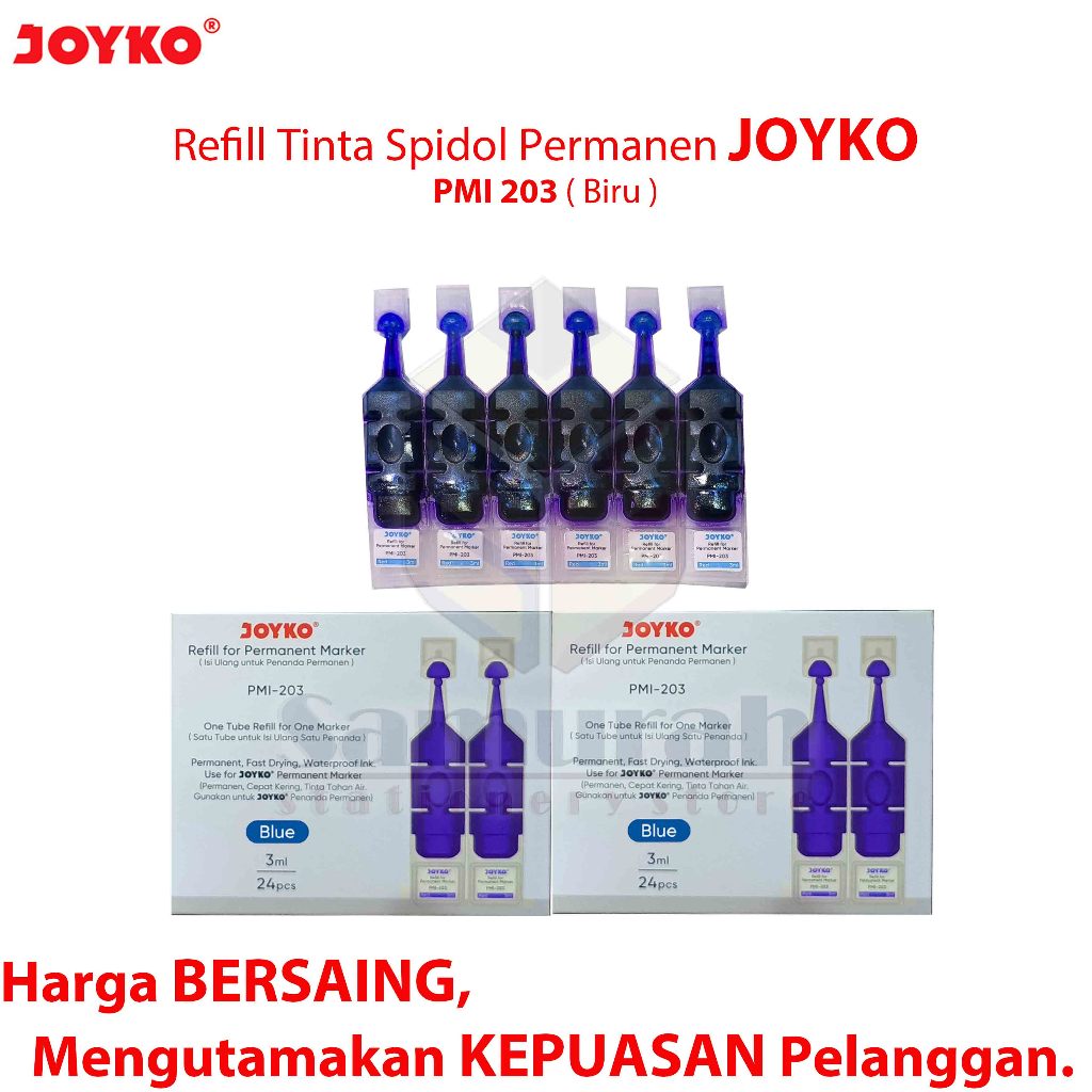 

Ay00! Tinta Spidol Permanen Marker Joyko PMI 201 / PMI 202 / PMI 203 Isi Ulang Refill Permanent