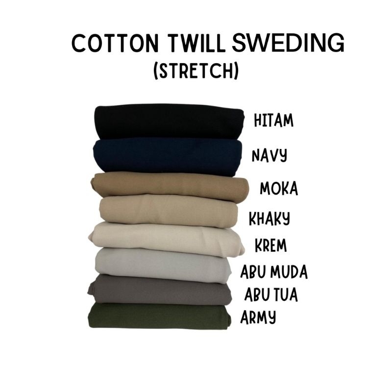 Kain Twill Katun Gustaman Sweding Cotton Chinos Stretch Chino Import