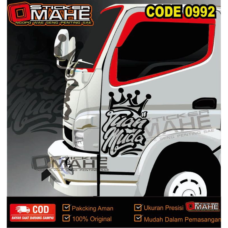 Cutting sticker mobil Truck truk Canter pintu samping code 0993