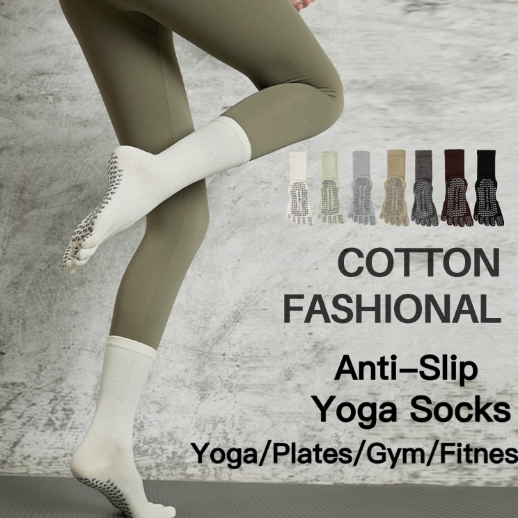 Best Feedback  Kaos Kaki Yoga Tabung Panjang Kaos Kaki Antiselip Profesional Kaos Kaki Lima Jari Pil