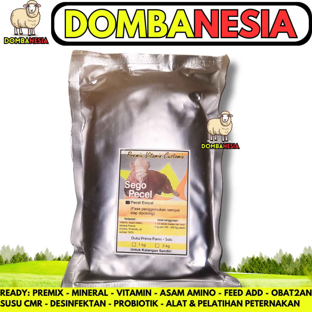 PREMIX SEGO PECEL 1 KG - Premix Sapi Fase Pertumbuhan (Tahu Tempe) dan Penggemukan (Empal)
