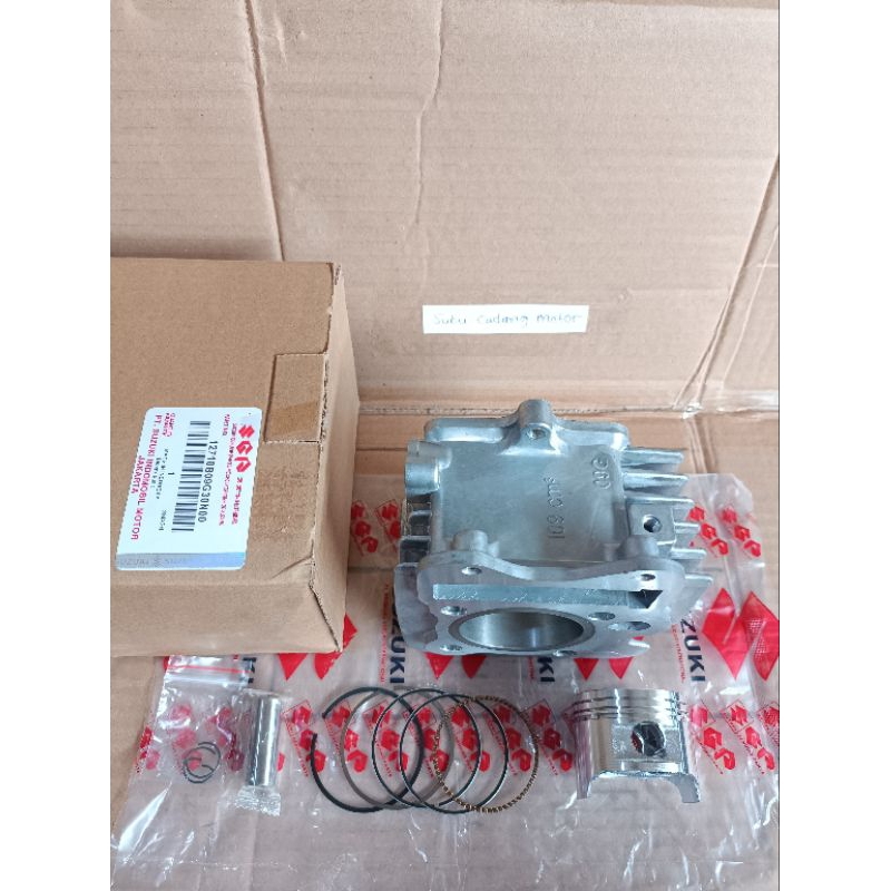 BLOK SEHER KOMPLIT ISI PISTON SUZUKI SMASH NEW 110 SMASH OLD 110 ASLI