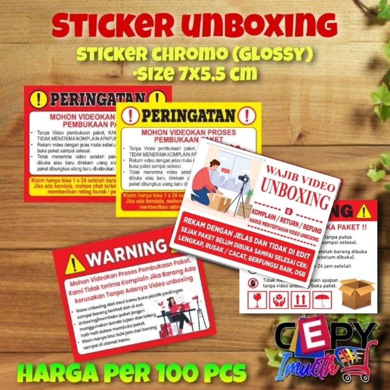 

(100 PCS) STIKER LABEL PENGIRIMAN OLSHOP / STIKER LABEL PERINGATAN / STIKER VIDEO UNBOXING