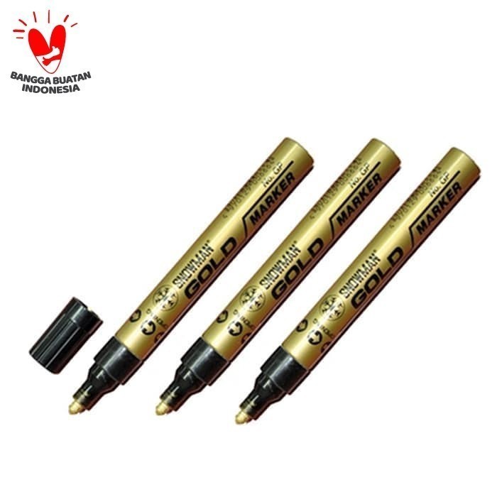 

SNOWMAN Spidol Gold marker Permanent ink Emas mata sedang 1Pcs saja