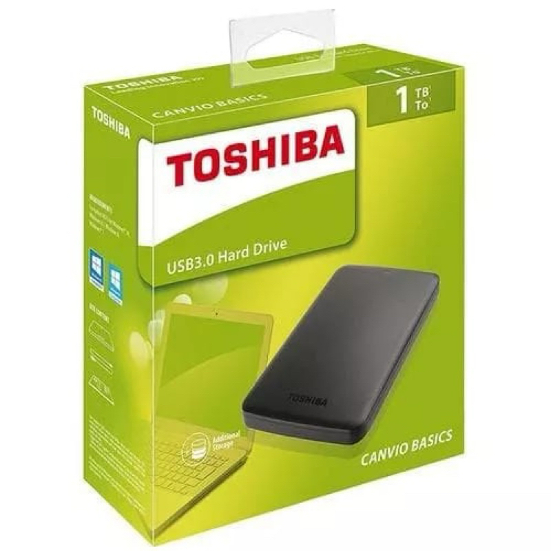 Hardisk Eksternal 1Tb Toshiba Canvio Basic USB 3.0 baru. Hdd Eksternal 1Tb for laptop notebook ps