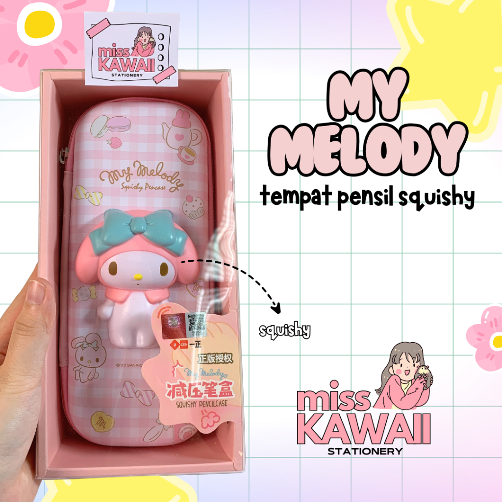 

My Melody Squishy Pencil Case/ Tempat Pensil Lucu/ Tempat Pensil Sanrio IIGEN YZ8160