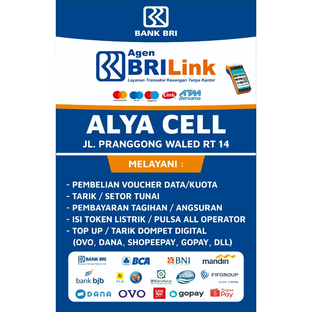 

STIKER VINYL NEON BOX BRILINK MINI ATM MODEL 4 (CUSTOM, NAMA AGEN TULIS DI CHAT/CATATAN)