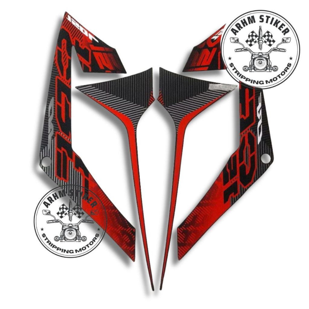 Striping Decal Polet Sticker honda CRF 150L 2019 2020 2021 2022 Full Hitam merah body standar