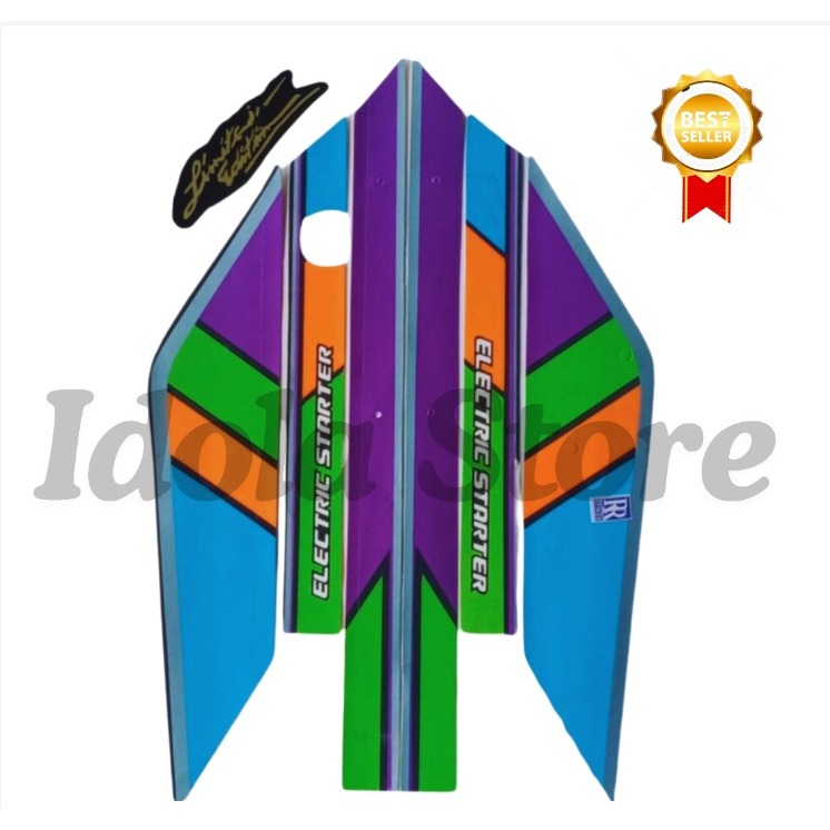 Stiker Striping Astrea Prima 1991\1990 Biru Orange List Body Motor Honda Astrea Prima 1990/1991