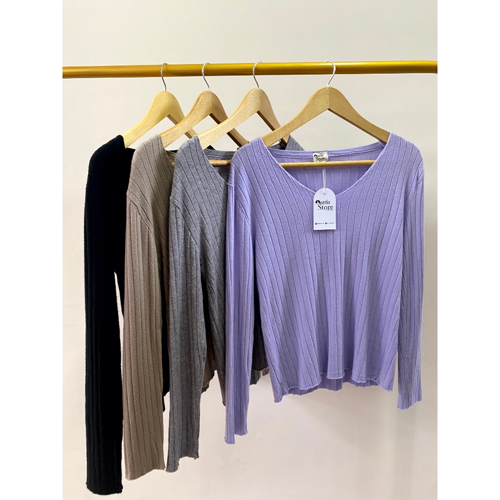 OUTFITSTORE - ATASAN RAJUT PANJANG//BLOUSE RAJUT LENGAN PANJANG//ATASAN WANITA