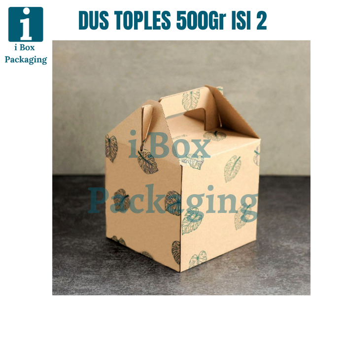 

[ 10 pcs ] Box Kardus Jinjing Toples 500gr Isi 2 Packaging Hampers Parcel Hari Raya Dus Tenteng Kue Kering Ukuran 14x14x14cm