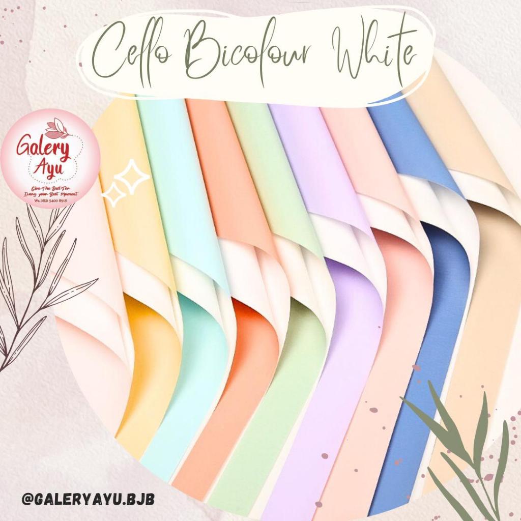 

(5lembar) Cellophane Bicolour White/ Flower Wrap/ Kertas Buket