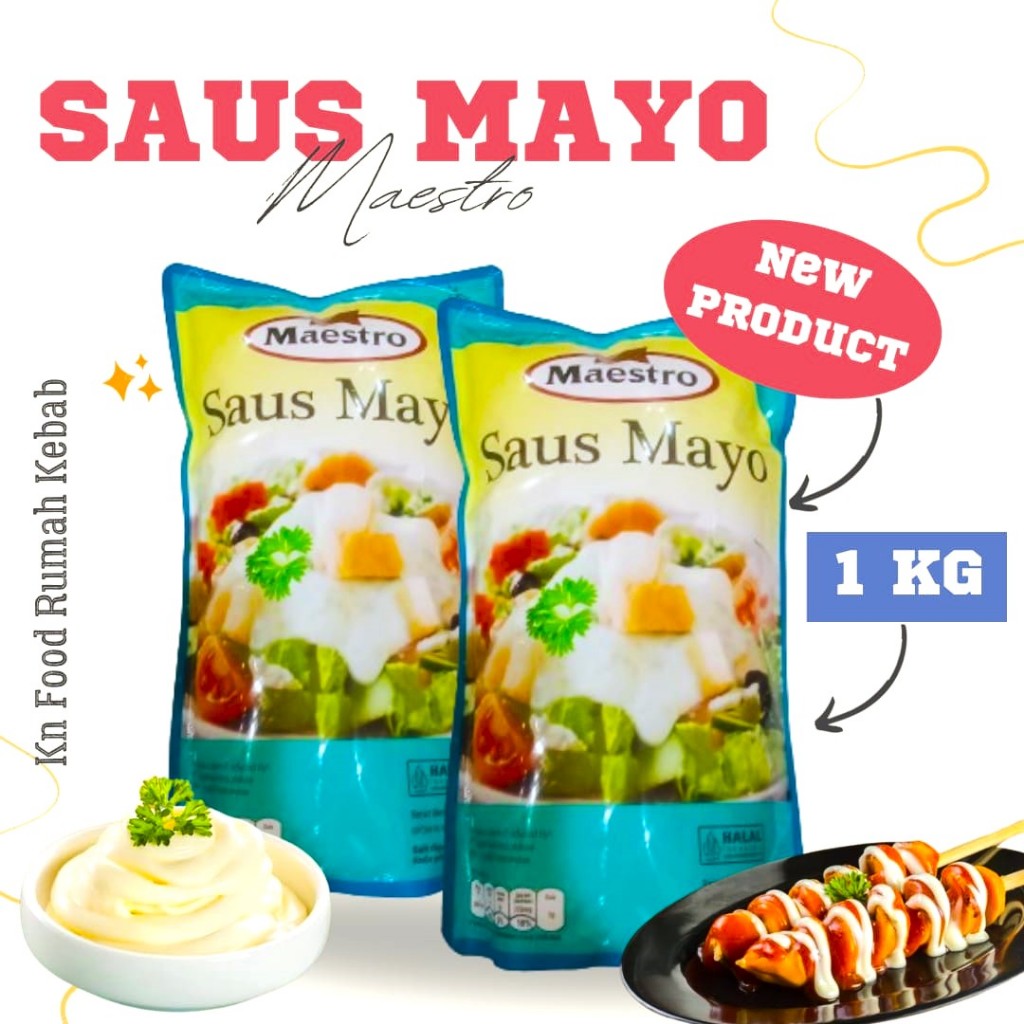 

Maestro Saus Mayo 1kg / Sauce Mayonaise / sau mayo Mayonais maestro / Kemasan 1KG