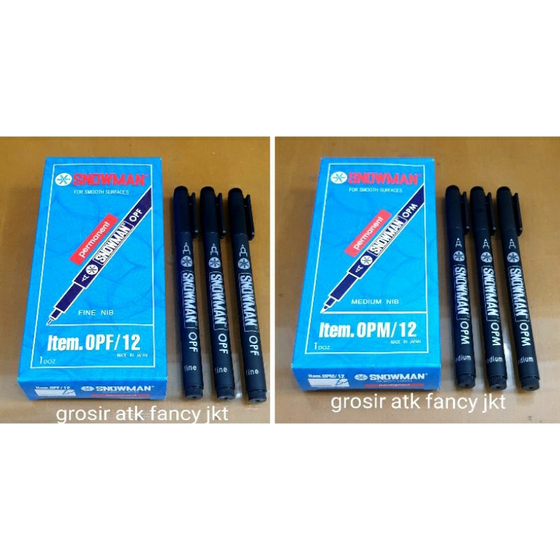 

Spidol OHP Snowman OPM OPF Permanen Marker Hitam