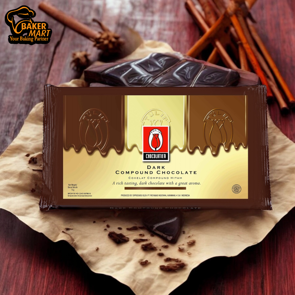

Tulip Dark Chocolate Compound / Cokelat Hitam 1Kg