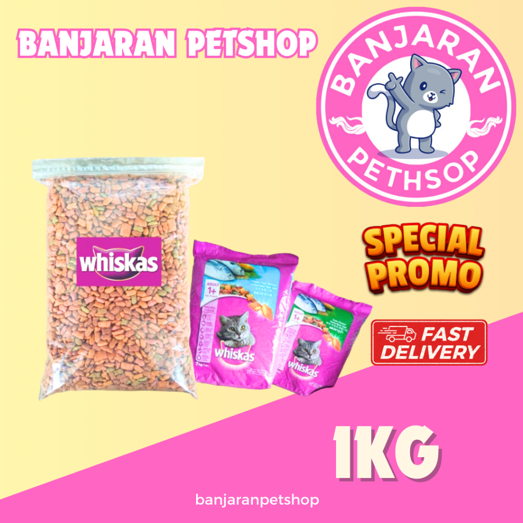 whiskas repack 1kg makanan kucing kering whiskas