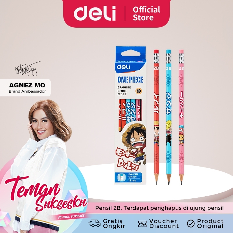 

Deli Graphite Pencil / Pensil Kayu 2B ONE PIECE Kualitas Bagus C021-2B