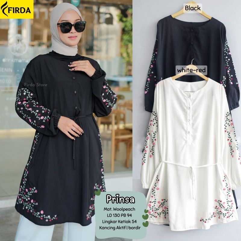 Tunik Jumbo Wanita Blouse Bordir Prinsa LD 130