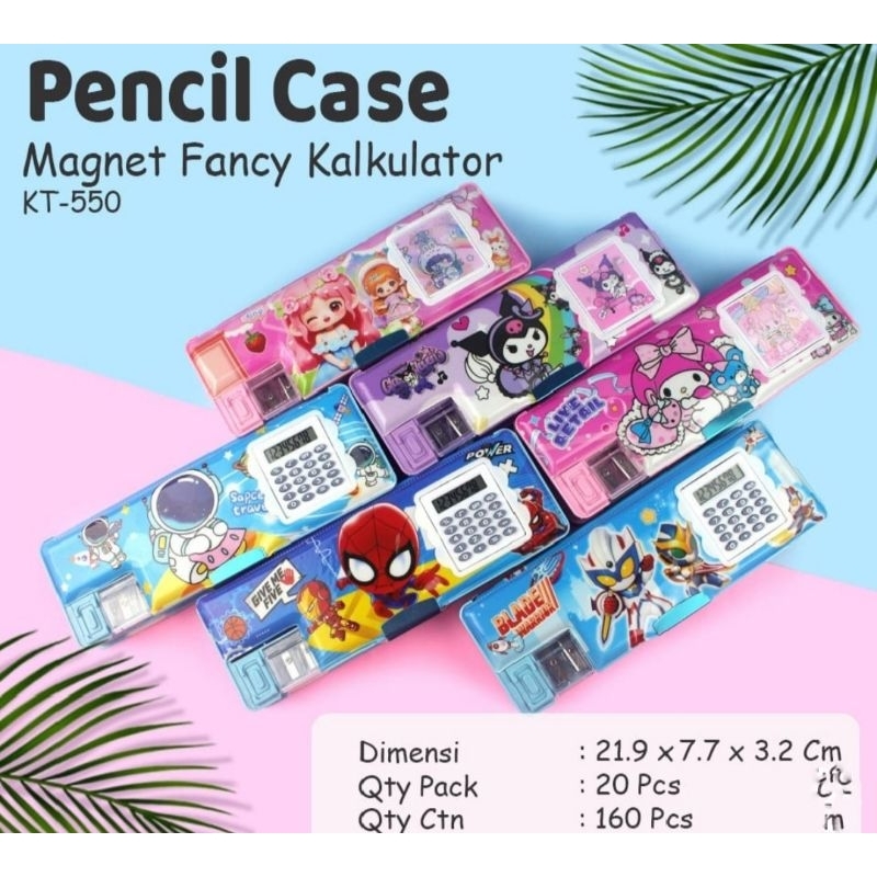 

Kotak Pensil Magnet Kalkulator/Pensil Case Fancy KT 550 Harga Per Pcs