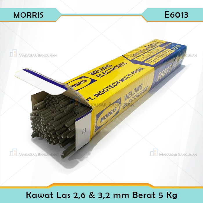 Kawat Las Listrik MORRIS E6013 2.6mm & 3.2mm Berat 5 Kg