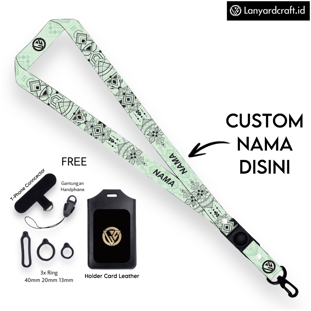 

[SO-BH] Lanyard Craft Custom Nama Spark Series Request Nama Satuan Gantungan Card Holder Tali Lanyard 2cm