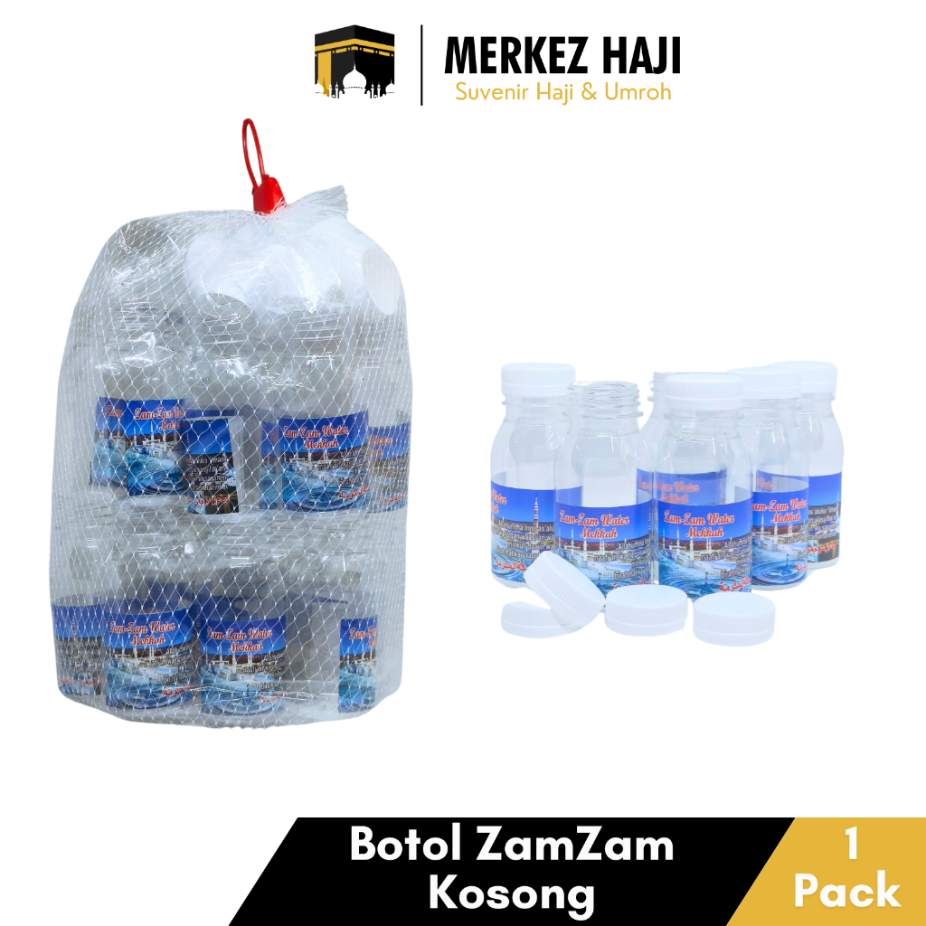 Botol Kosong Air Zamzam Kecil 30ML 50ML 60Ml 80Ml Sticker | 1 Pack 30 Pcs | Oleh Oleh Haji Umroh