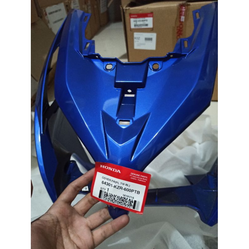 Cover lampu Depan biru Honda Vario Techno 125 helm in fi (64301-kzr-600ptb) original AHM