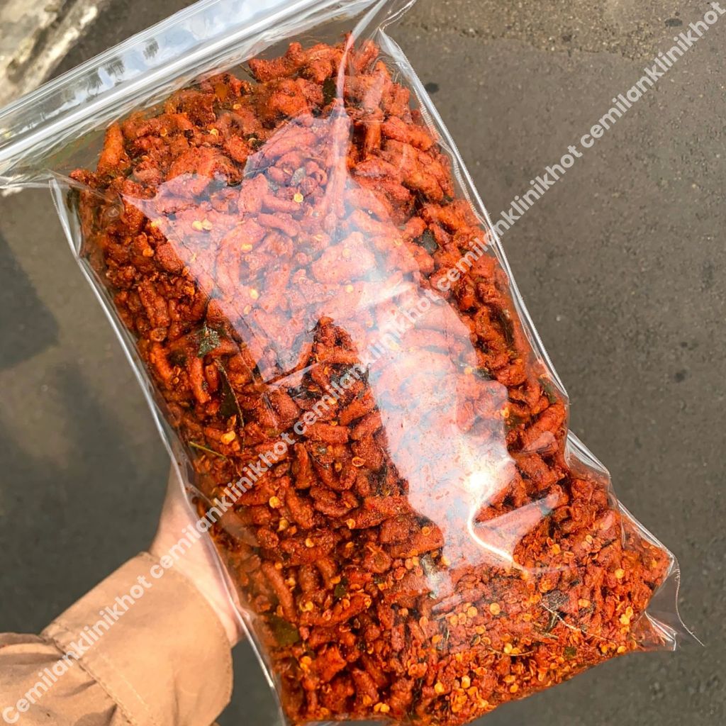 

KERIPIK USUS CRISPY 1KG Pedas Daun Jeruk/Cikruh/Termurah 1KGKrispi/usus ayam