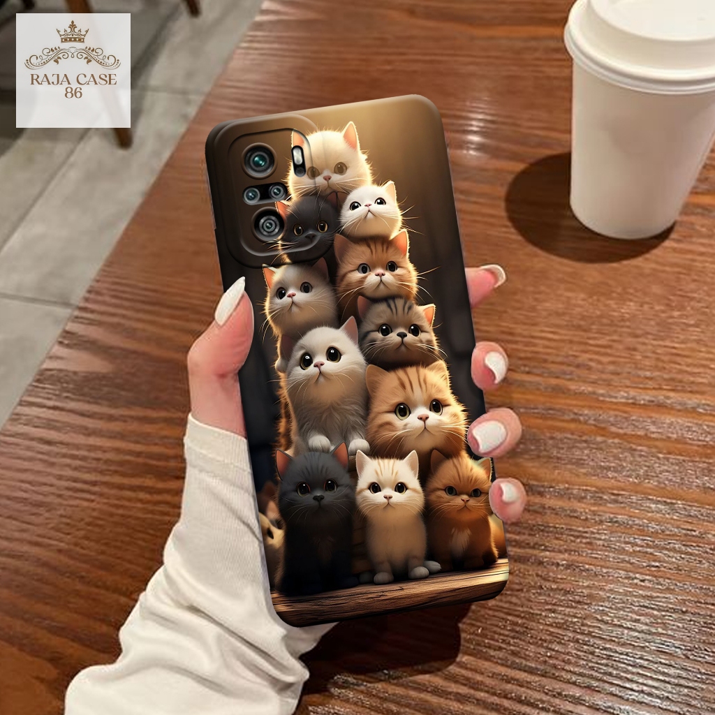 Case Xiaomi Redmi Note 10s - Rajacase - Casing Redmi Note 10s - Motif cats Cartoon- Pelindung handph