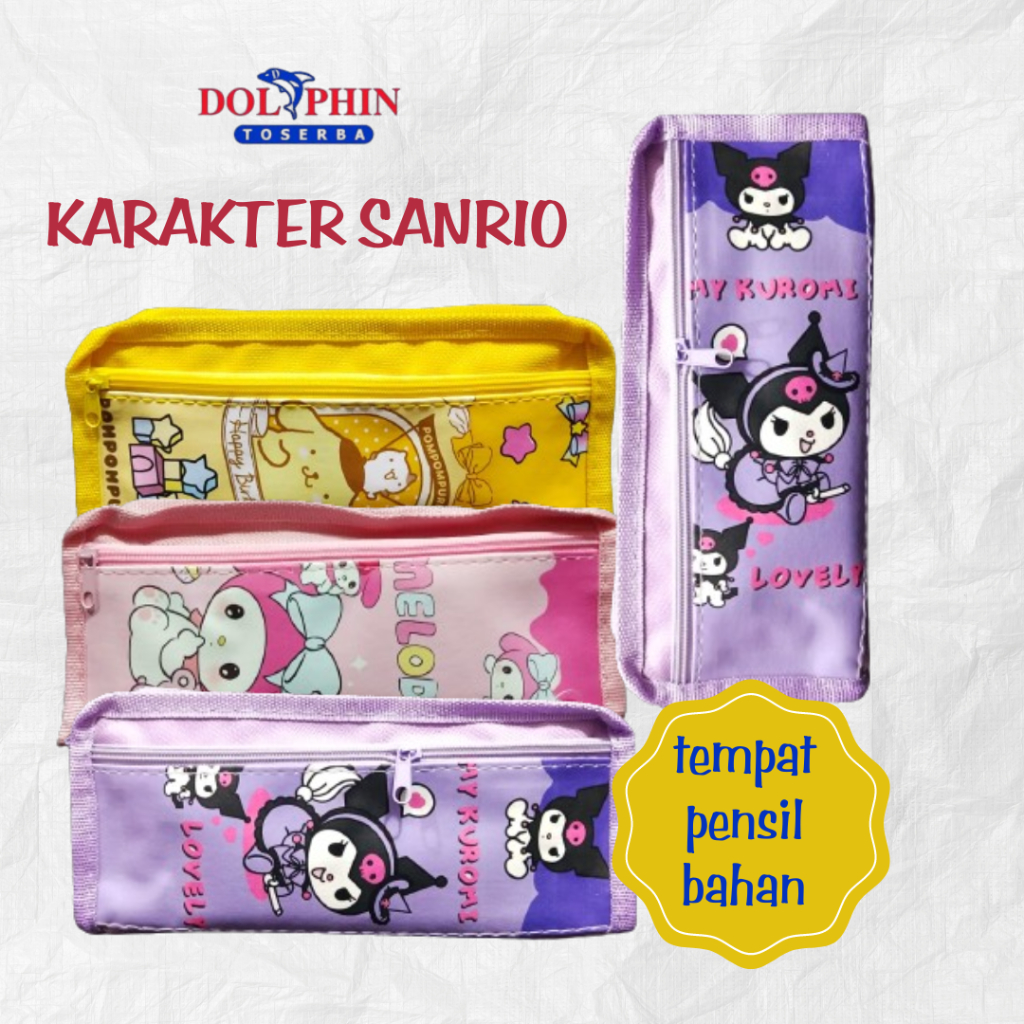 

1 PCS - KOTAK PENSIL ANAK-ANAK KARAKTER SANRIO BAHAN - BERMACAM MOTIF