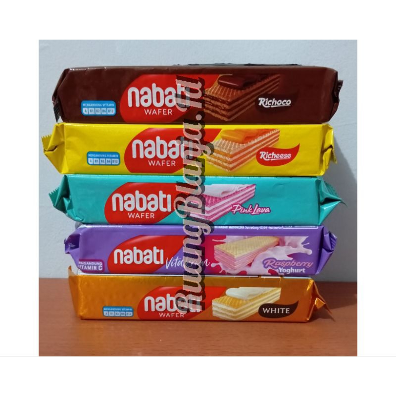 

NABATI Wafer krim coklat 122/110gr ricoco - richeese keju - pink lava - susu vanilla - vita cream Rasberry yogurt rasa rasberi