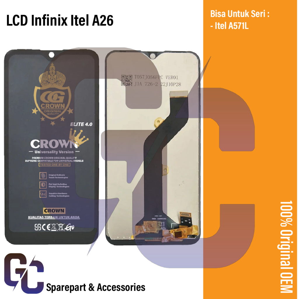 LCD TOUCHSCREEN ITEL A26 ( A571L )  / ITEL A37 FULLSET COMPETE