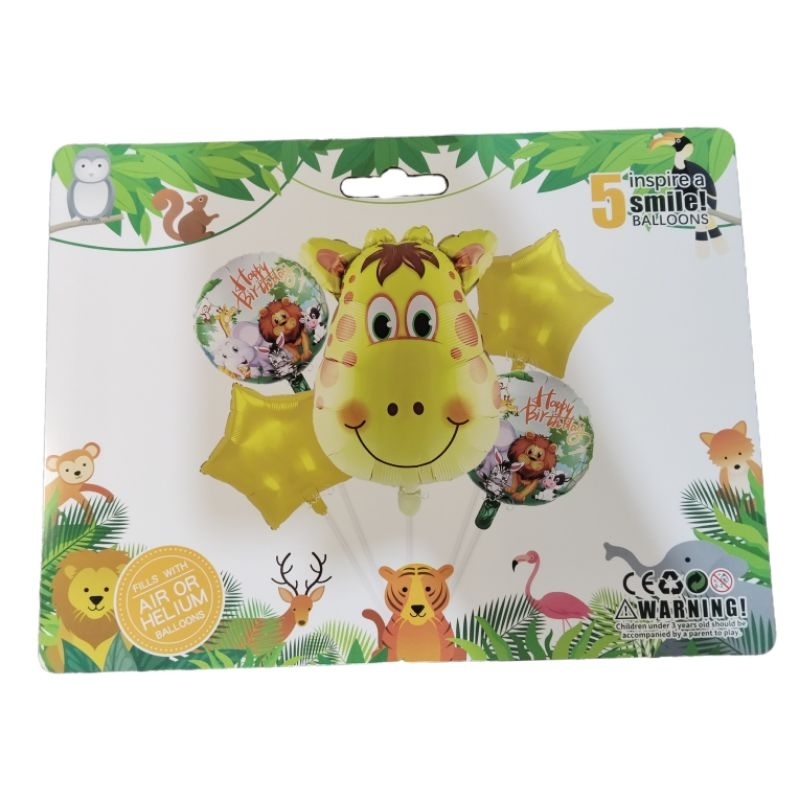 Balon Foil Set Karakter Jerapah Animal