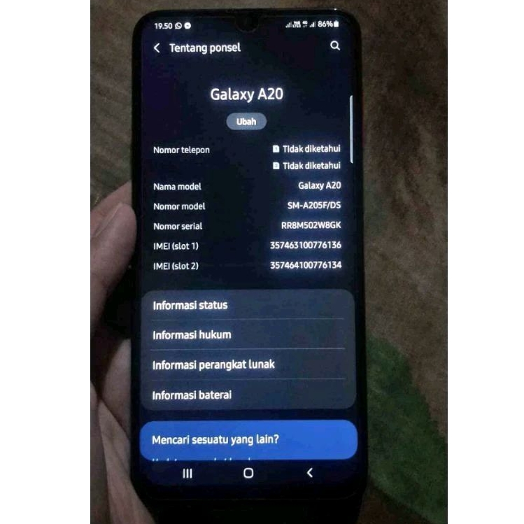 HANDPHONE SAMSUNG A20 3/32 SIAP PAKAI