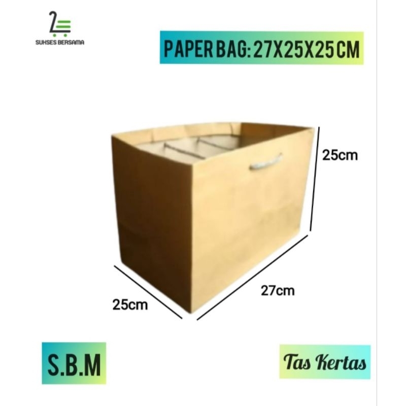 

Paper bag 27x25x25 cm (LUSINAN)/Tas kado/ goody bag/Tas Kertas