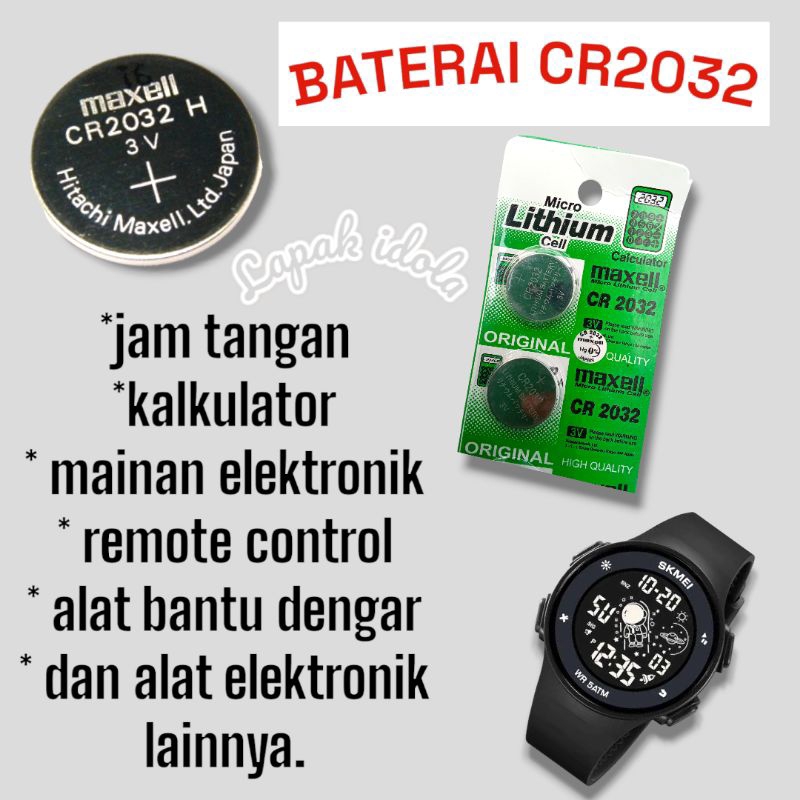 Baterai Remot / Baterai CR2032 / Batre CR2032 / Baterai jam / Baterai Maxell Lithium CR2032 ORIGINAL